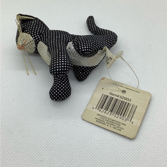 Gift Expessions Miniature Cat Metallic Polka Dot Stuffed Animal - Picture 5 of 6